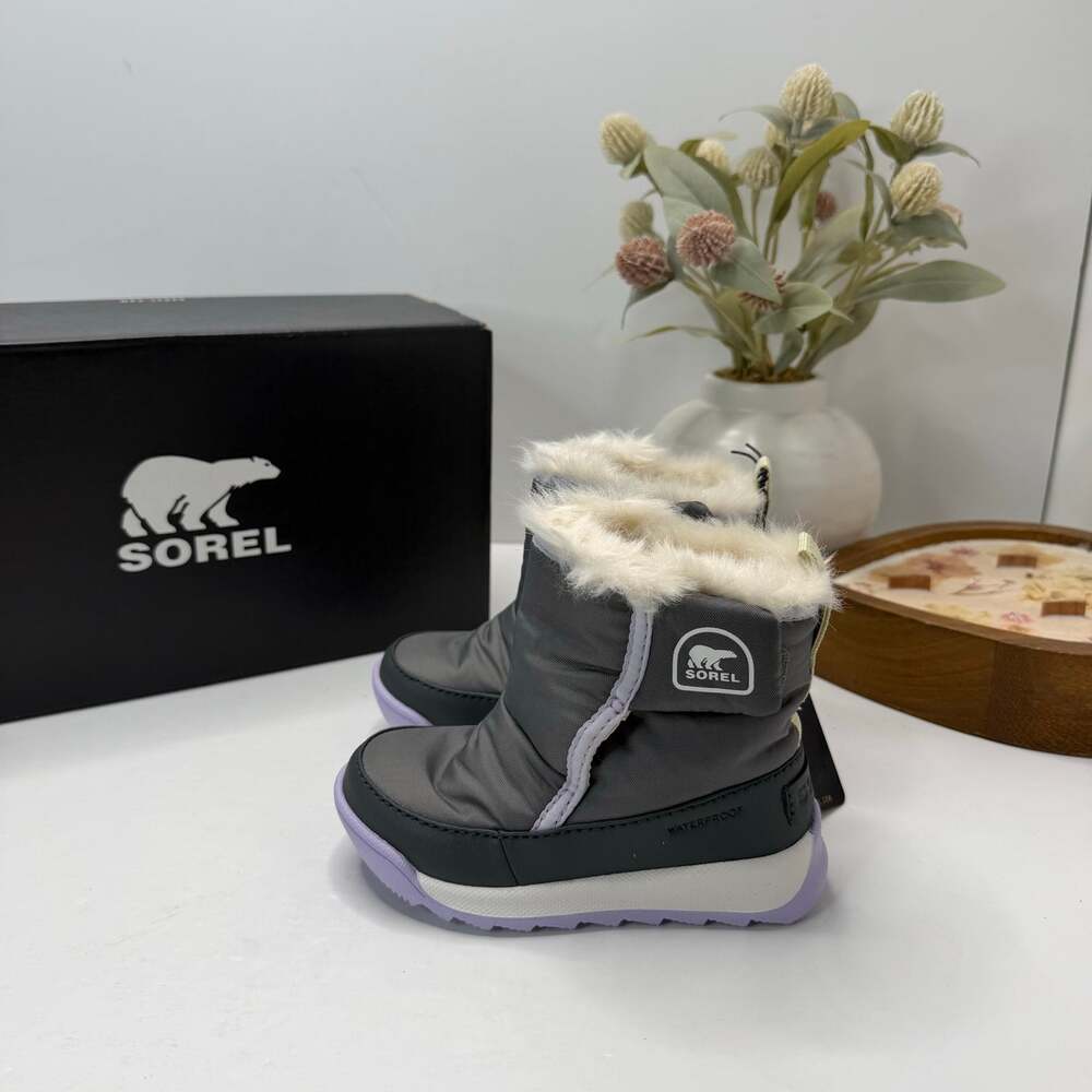 Sorel Whitney II Plus Waterproof Boot Quarry/Lavender Cloud Toddler 7 NWB